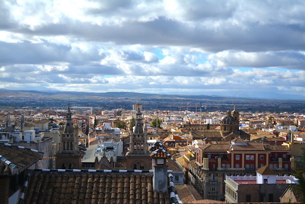 Granada, view over the town from the Moorish quarter Albaicín