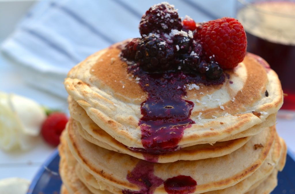 Gorgeous vegan American pancakes, the perfect weekend breakfast